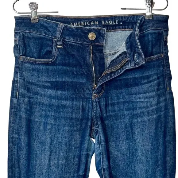 AEO High Waist Jegging Jeans 10 Dark Wash Skinny Stretch Minimalist - Picture 2 of 16